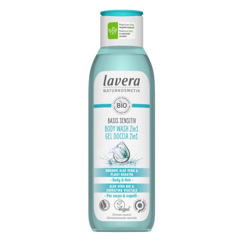 lavera Basis sensitiv sprchový gél na telo a vlasy 2v1 250 ml