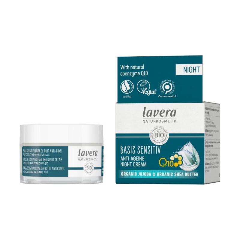 lavera Basis Sensitiv Anti-Ageing Nočný pleťový krém s Q10 50 ml