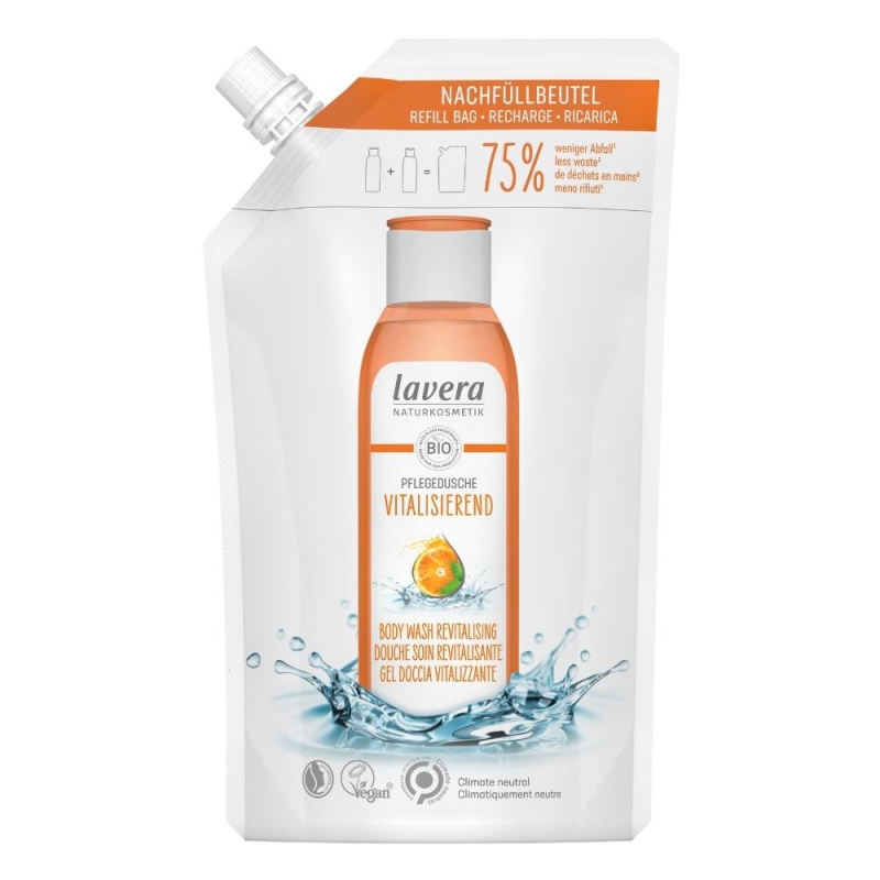 lavera revitalizujúci sprchový gél s pomarančovo-mätovou vôňou 250 ml - náhradná náplň