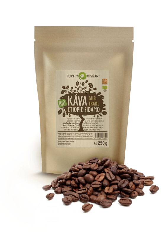 Fair Trade Bio Zrnková káva Etiópia Sidamo 250 g